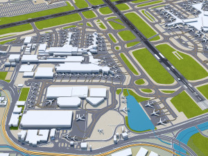 Sydney Airport 10km 3D Model
