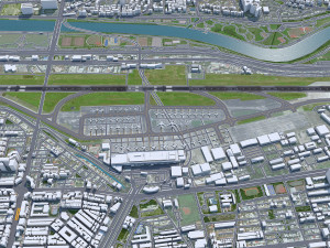 Taipei Songshan Airport 5km 3D Model