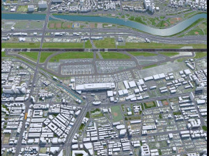 Taipei Songshan Airport 5km 3D Model