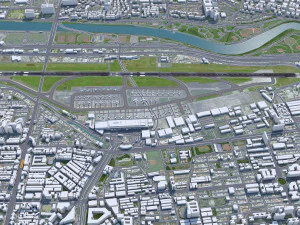 Taipei Songshan Airport 5km 3D Model
