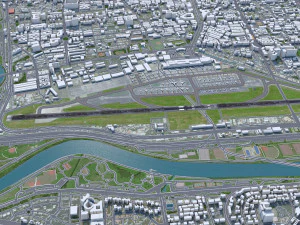 Taipei Songshan Airport 5km 3D Model
