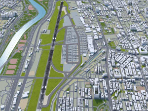 Taipei Songshan Airport 5km 3D Model