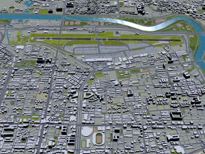 Taipei Songshan Airport 5km 3D Model