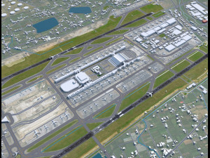 Taiwan Taoyuan Airport 10km Modelo 3D