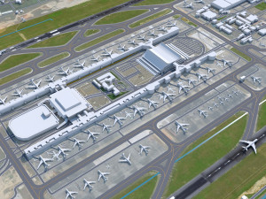 Taiwan Taoyuan Airport 10km Modelo 3D