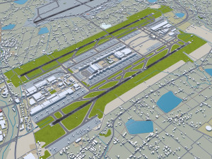 Taiwan Taoyuan Airport 10km Modelo 3D