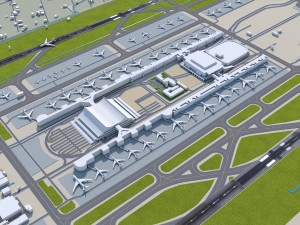 Taiwan Taoyuan Airport 10km Modelo 3D