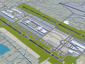 Taiwan Taoyuan Airport 10km Modelo 3D