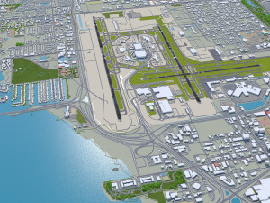 Tampa Airport 10km 3D Model