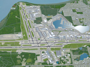 Ted Stevens Anchorage Airport 20km 3D Model