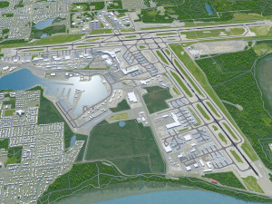 Ted Stevens Anchorage Airport 20km 3D Model