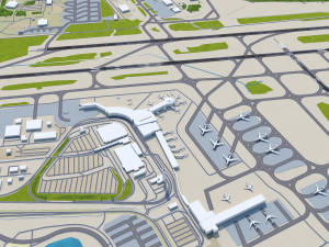 Ted Stevens Anchorage Airport 20km 3D Model
