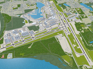 Ted Stevens Anchorage Airport 20km 3D Model