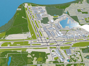 Ted Stevens Anchorage Airport 20km 3D Model