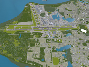 Ted Stevens Anchorage Airport 20km 3D Model