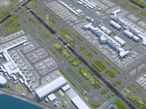 Tokyo Haneda Airport 10km 3D Model