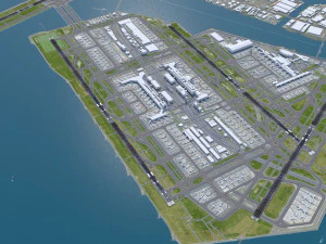 Tokyo Haneda Airport 10km 3D Model