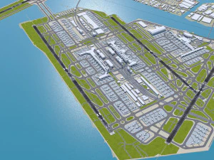 Tokyo Haneda Airport 10km 3D Model