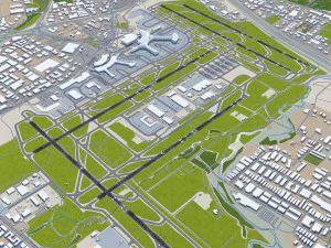 Toronto Pearson Airport 12km 3D Model