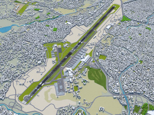 Tribhuvan International Airport 10km Modelo 3D