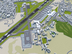 Tribhuvan International Airport 10km Modelo 3D
