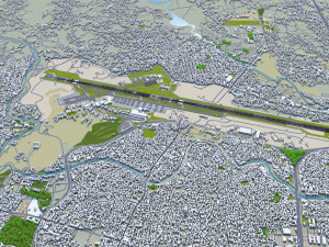 Tribhuvan International Airport 10km Modelo 3D