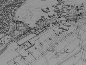 Tribhuvan International Airport 10km Modelo 3D