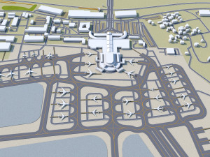 Vilnius Airport 10km 3D Model