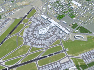 브누코보 공항 15km 3D 모델