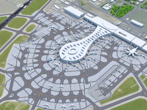 Vnukovo Airport 15km 3D Model