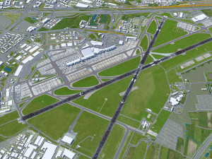 Warsaw Chopin Airport 10km 3D Model