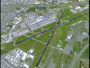 Warsaw Chopin Airport 10km 3D Model