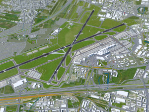 Warsaw Chopin Airport 10km 3D Model
