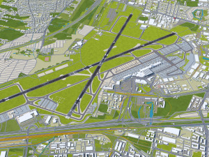 Warsaw Chopin Airport 10km 3D Model