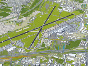 Warsaw Chopin Airport 10km 3D Model