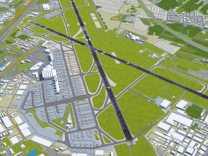 Warsaw Chopin Airport 10km 3D Model