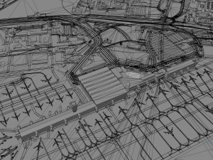 Warsaw Chopin Airport 10km 3D Model