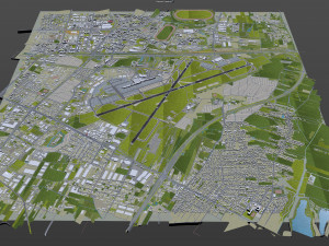 Warsaw Chopin Airport 10km 3D Model