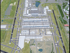 Washington Dulles International Airport 12km 3Dモデル