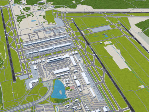 Washington Dulles International Airport 12km 3Dモデル