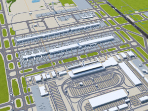 Washington Dulles International Airport 12km 3Dモデル