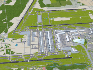 Washington Dulles International Airport 12km 3Dモデル