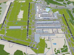 Washington Dulles International Airport 12km 3Dモデル