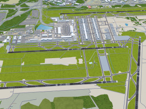 Washington Dulles International Airport 12km 3Dモデル