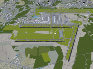 Washington Dulles International Airport 12km 3D Model