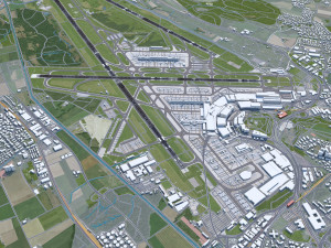 Zurich Airport 10km 3D Model