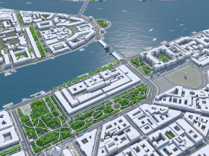 Saint Petersburg downtown city Russia 12km 3D Model