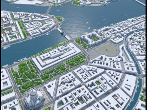 Saint Petersburg downtown city Russia 12km Model 3D