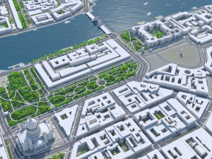 Saint Petersburg downtown city Russia 12km Model 3D