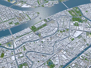 Saint Petersburg downtown city Russia 12km 3D Model